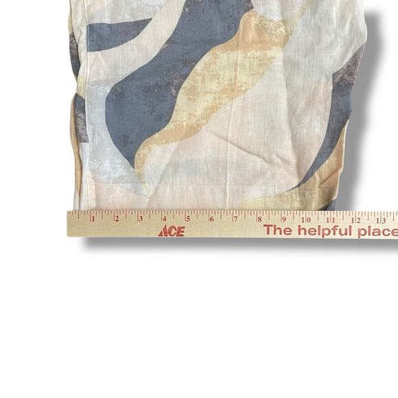 Rachel Zoe Linen Abstract Print Wide Leg Pants Elastic Waist Beige L - Picture 7 of 9